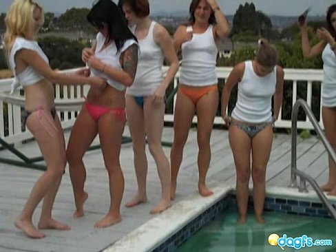 Scuba babes in wet tshirts.